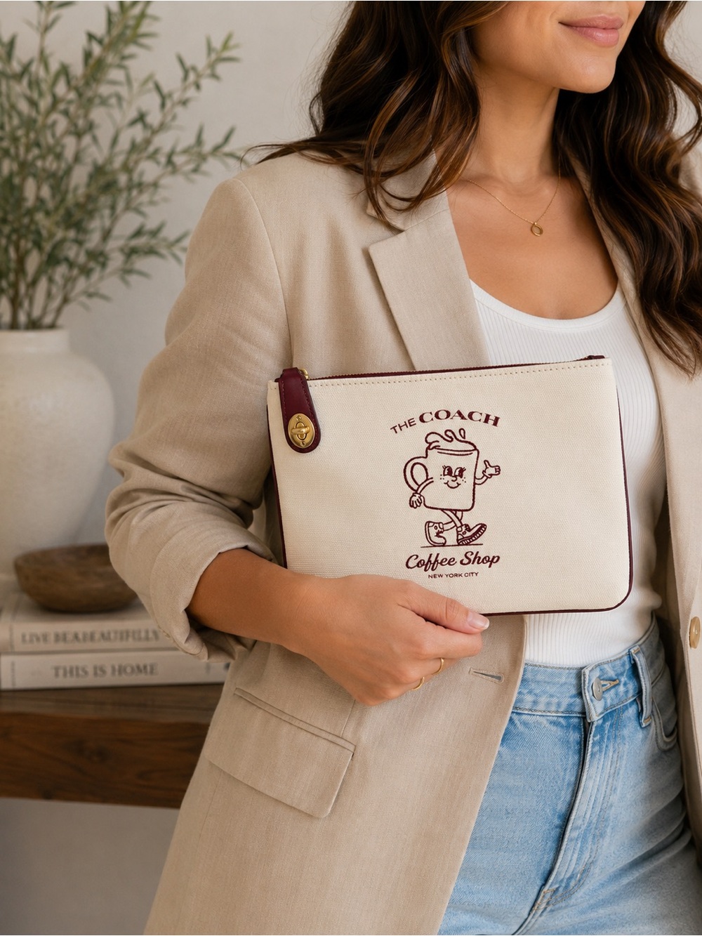 Coach Coffee Shop Convertible Pouch Clutch
